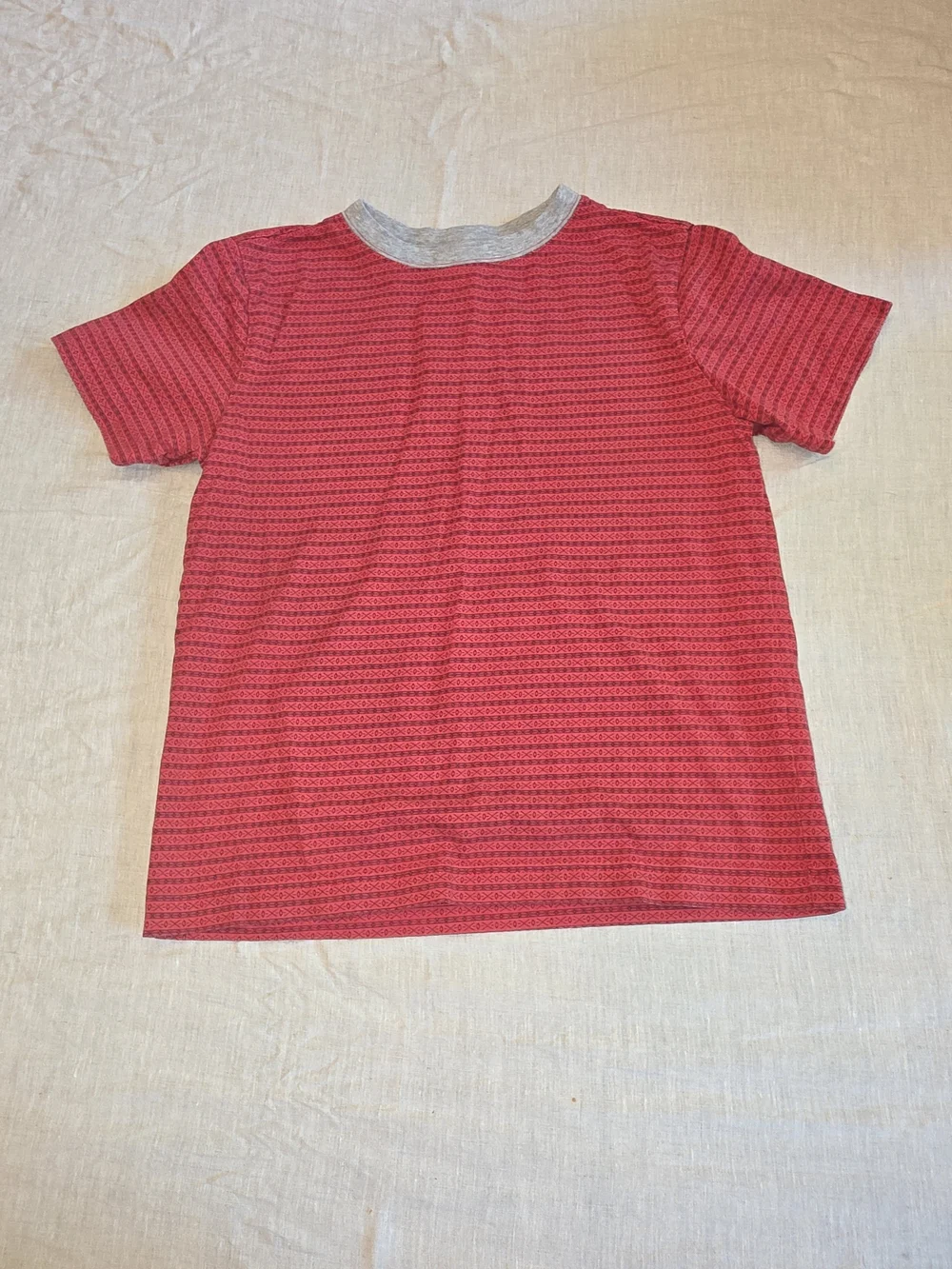 Gymboree Red Short Sleeve Tee with Gray Collar